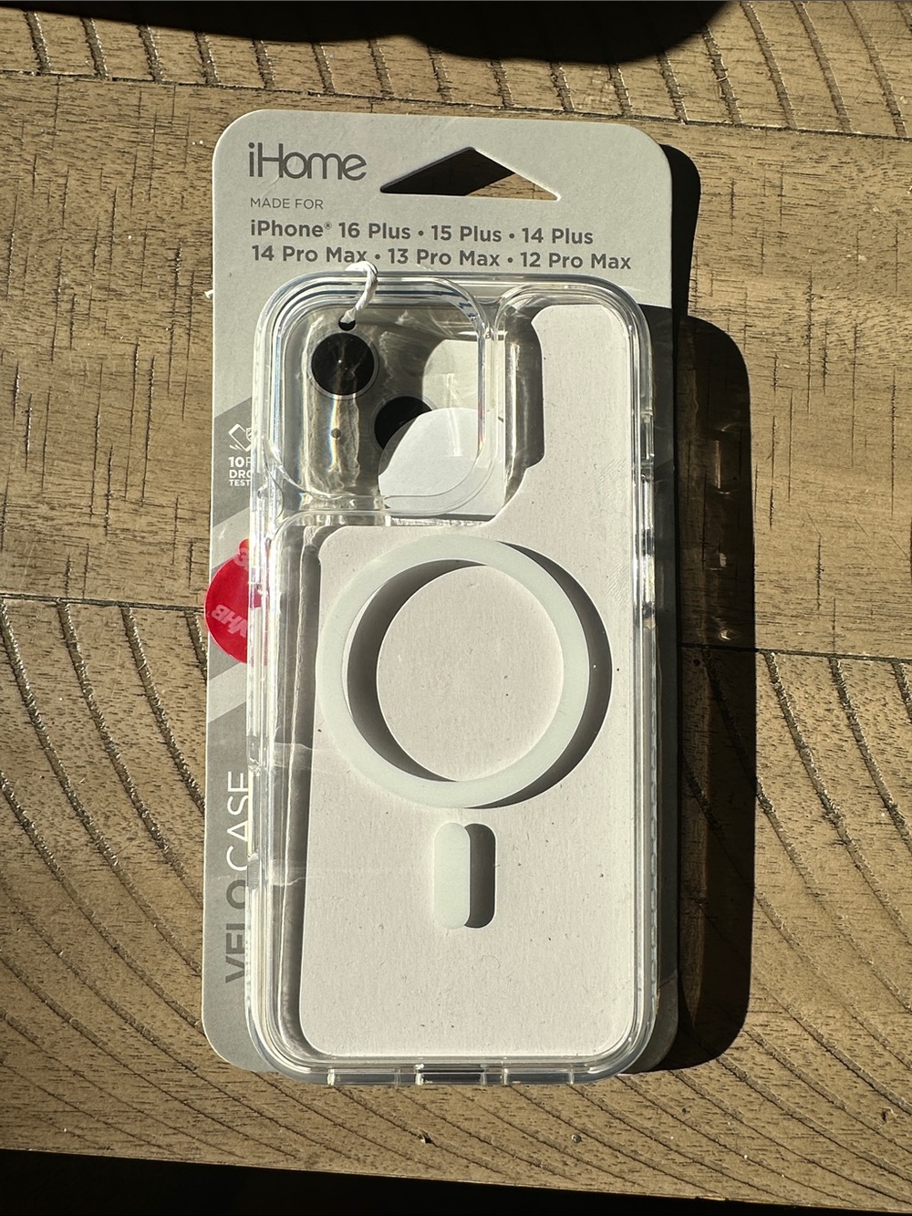 iHome Clear iPhone Case with White MagSafe Ring